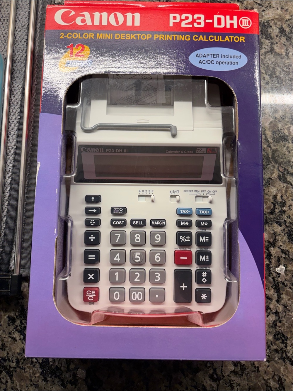 Canon P23-DH II Calculator in White, Black and Red Accents